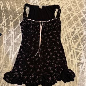 Kimchi Blue Black and Pink Floral Mini Dress